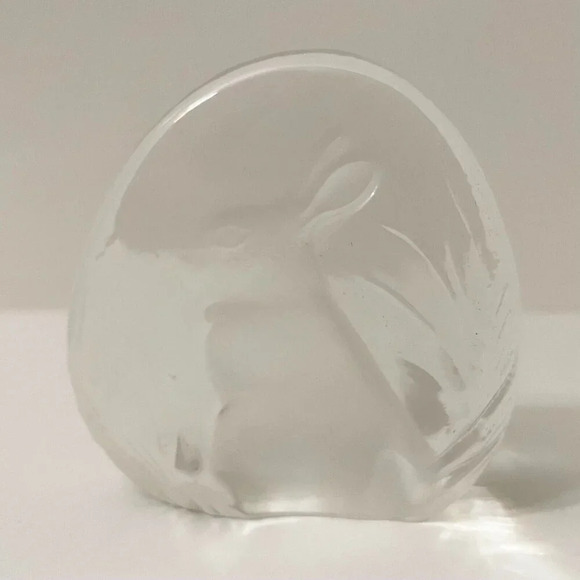 Vintage Crystal Easter Bunny Rabbit Paperweight Yugoslavia by Zajecar - Picture 13 of 15